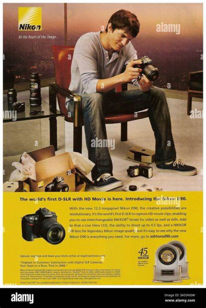Ashton Kutcher Nikon Print Ad