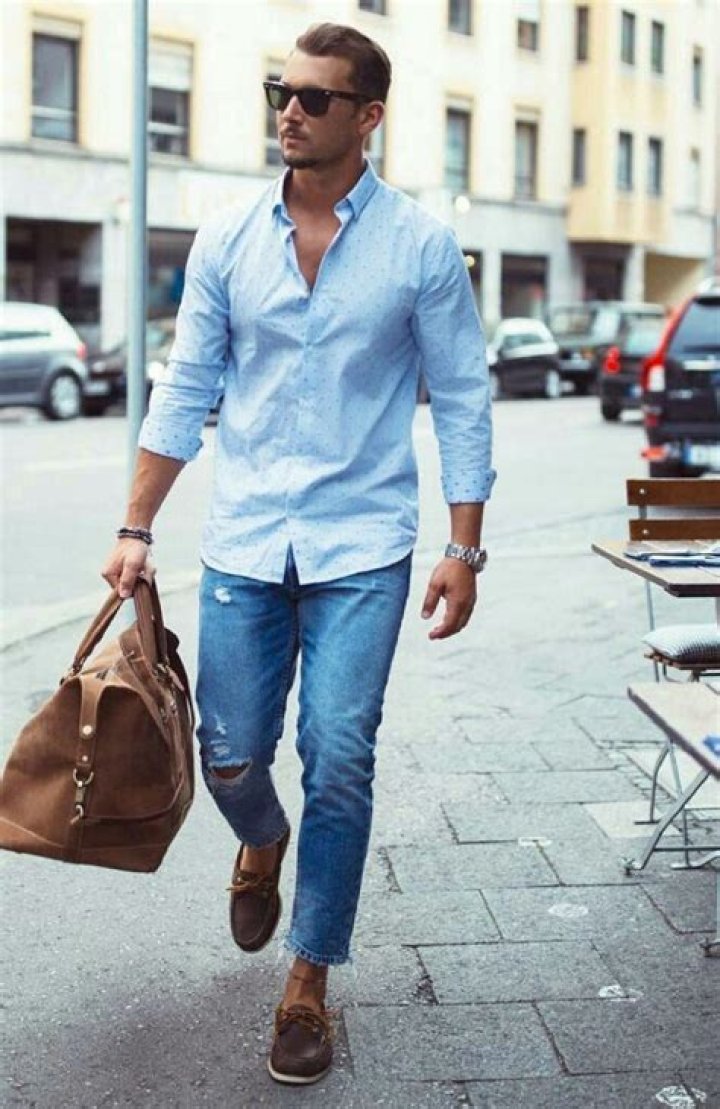 Dan wearing light blue shirt.