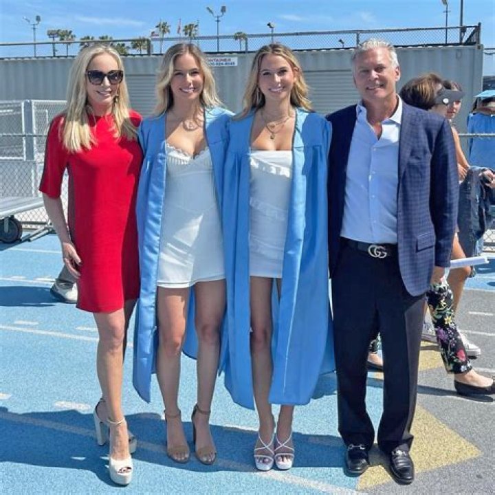 David Beador with his twin daughters on their graduation day. 
