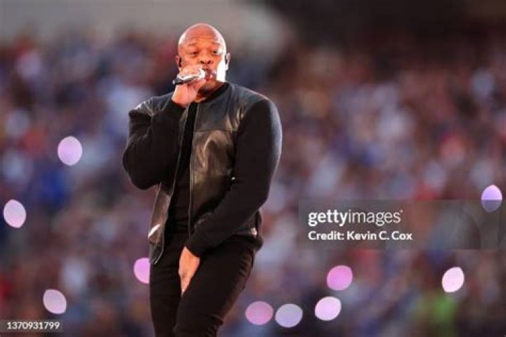 Dr. Dre performs during the Pepsi Super Bowl LVI Halftime Show at SoFi Stadium on February 13, 2022 in Inglewood, California.