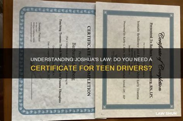 How do I get Joshua’s Law certificate?