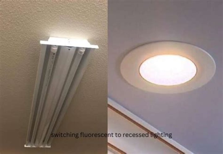 How do you replace a recessed fluorescent light fixture?