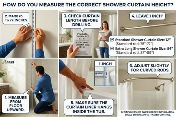 How high should a shower curtain go?