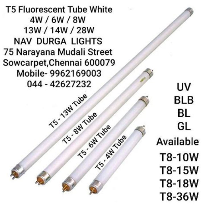 How many watts does a fluorescent tube light use?