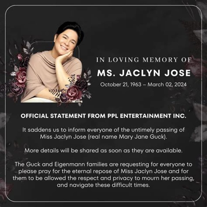 Jaclyn Jose - Age, Family, Bio