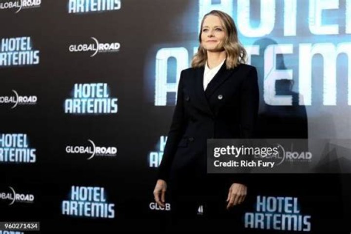 Jodie Foster attends Global Road Entertainment's "Hotel Artemis" premiere at Regency Village Theatre on May 19, 2018 in Westwood, California.