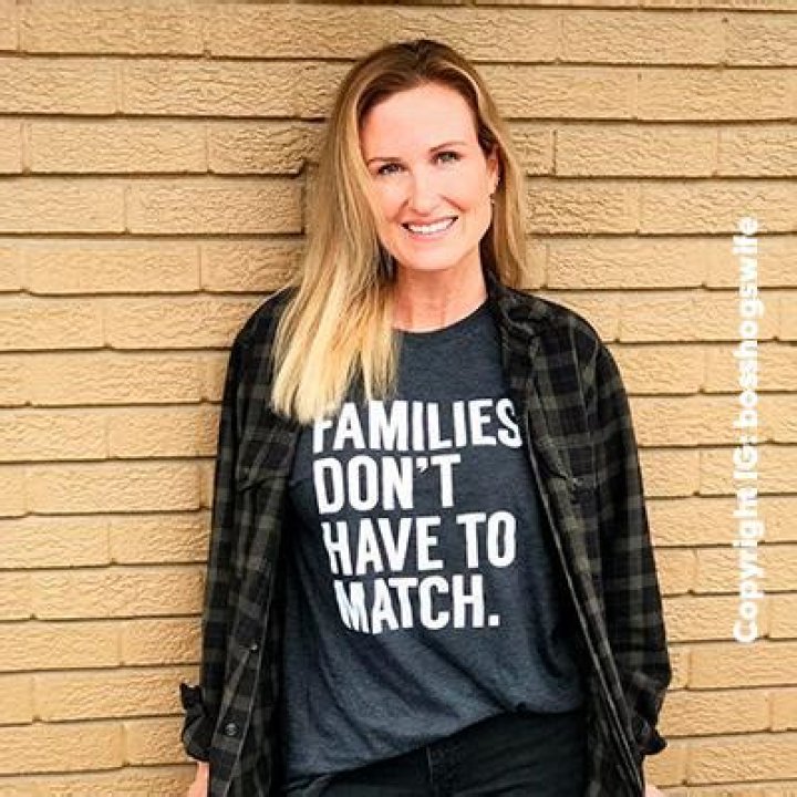 Korie Howard Robertson wearing shirt and printed t shirt