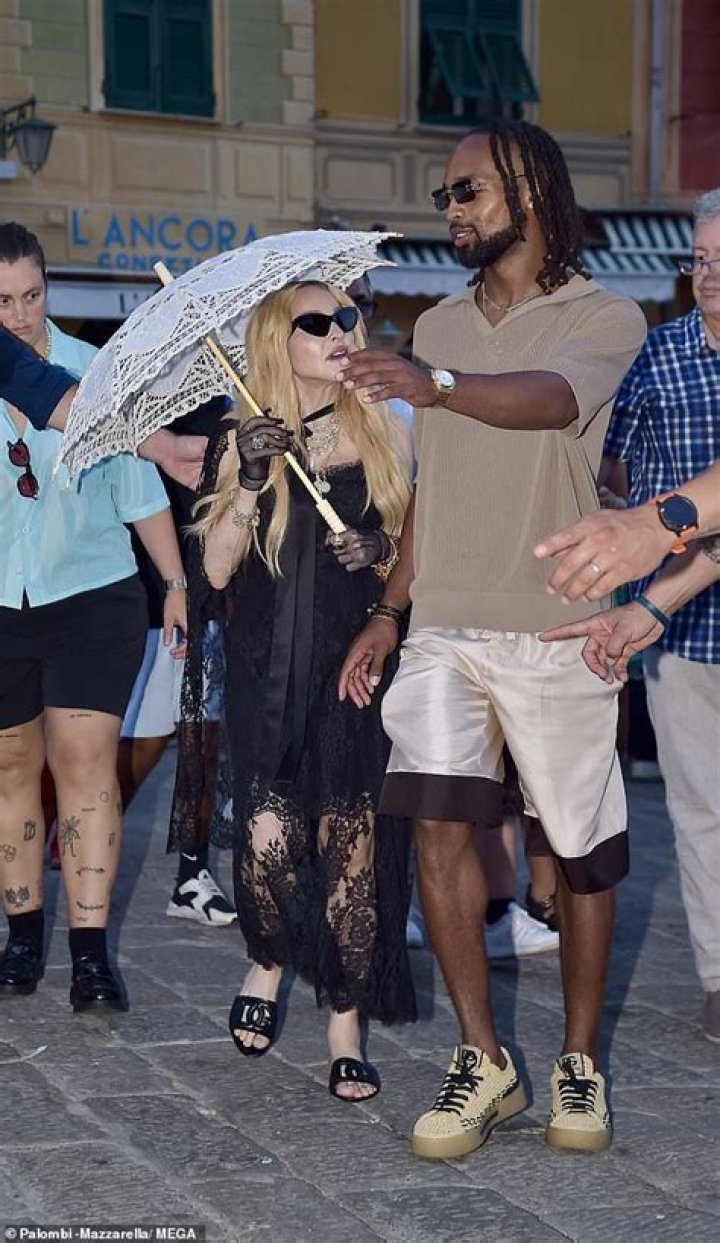 Madonna out jogging with her ex boyfriend