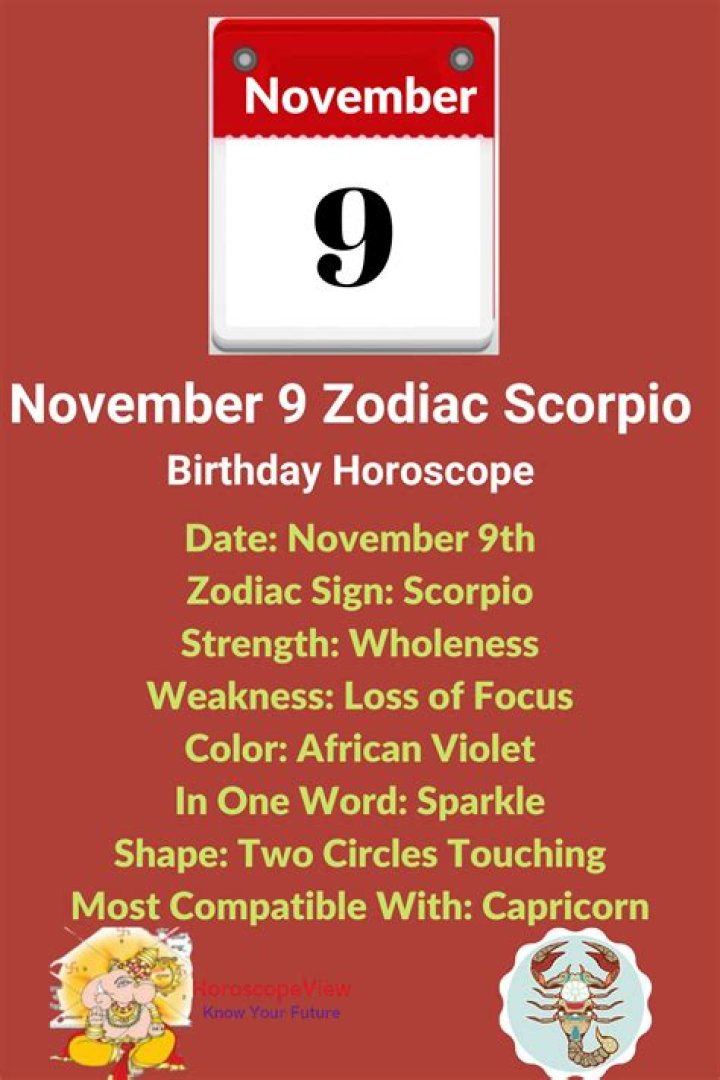 November 9 Horoscope and Zodiac