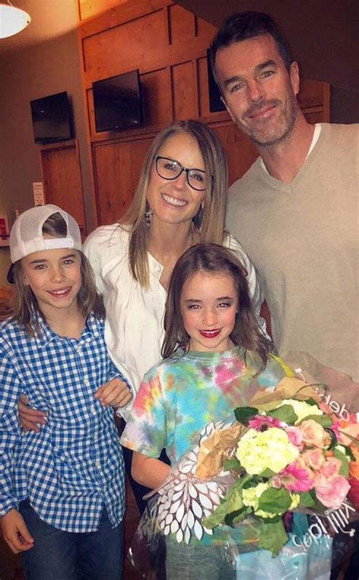 Sutter, with her husband and two children Maxwell and Blakesley.