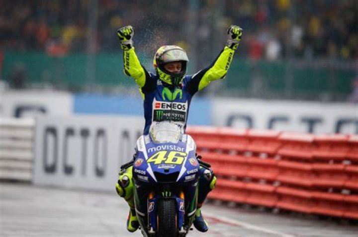 Valentino Rossi celebrating after the victory