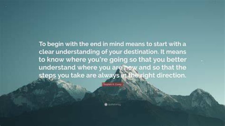 What does it mean to begin with the end in mind?